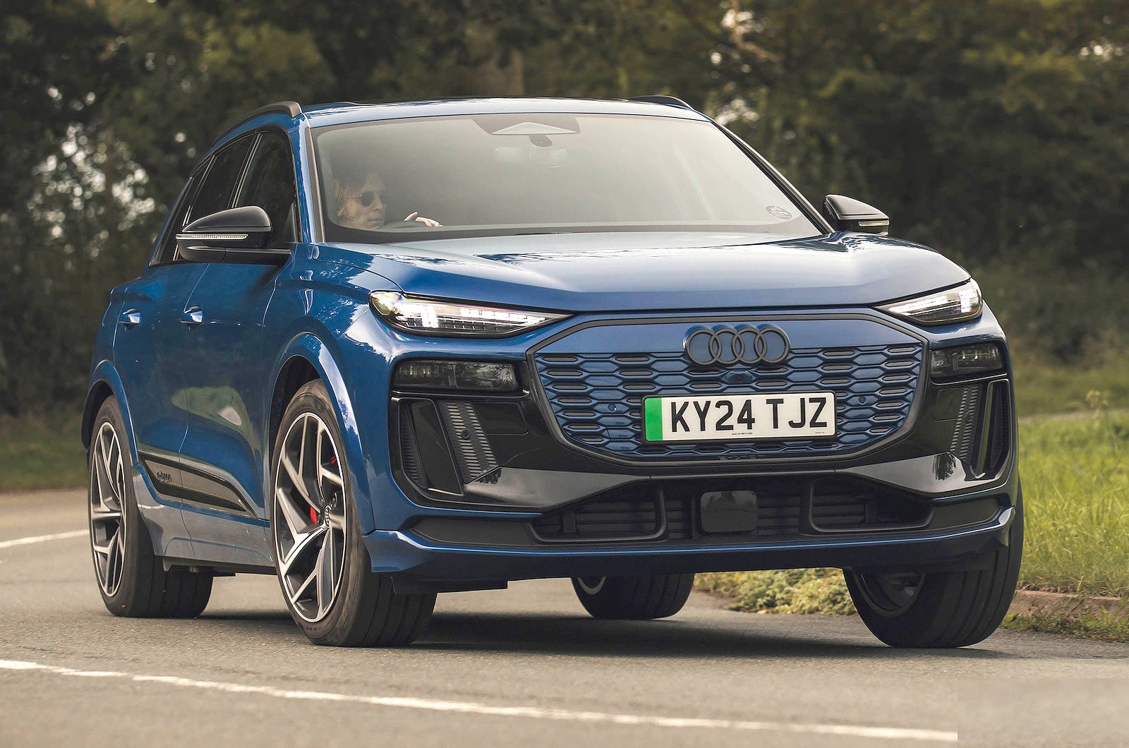 Audi SQ6 e-tron performance trim on the road